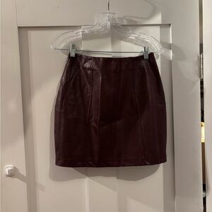 JOLT Leather Skirt Burgundy/maroon